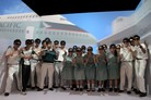 Students from Tsuen Wan Government School photo inside the simulated air cargo terminal.
